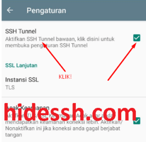 setting akun SSH Kpn tunnel