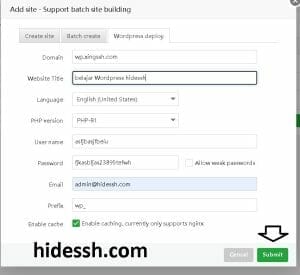 3+ Cara install WordPress di AaPanel Lengkap 3 hidessh : Cara install WordPress di Apanel denga WordPress Deploy
